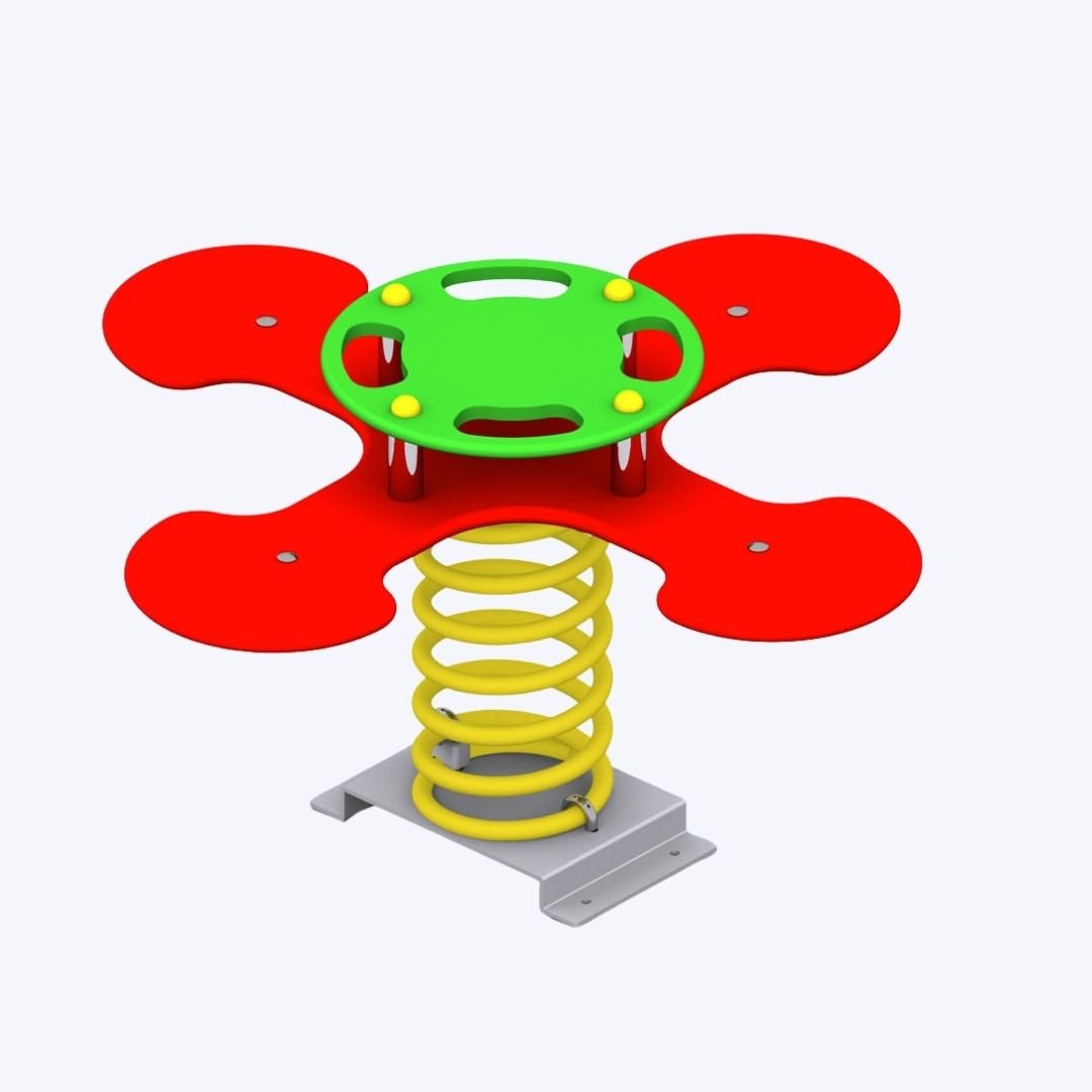 WZY-043-4 Balancín de Resorte Flor 4 Puestos PE - Image 1